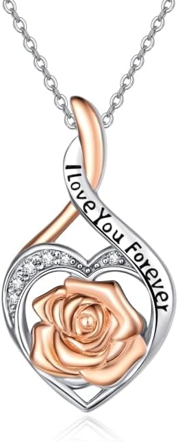 AENEAS Daisy/Sunflower/Rose Necklace for Women 925 Sterling Silver Flower Pendant Jewelry Birthday Valentine's Day Gifts for Her