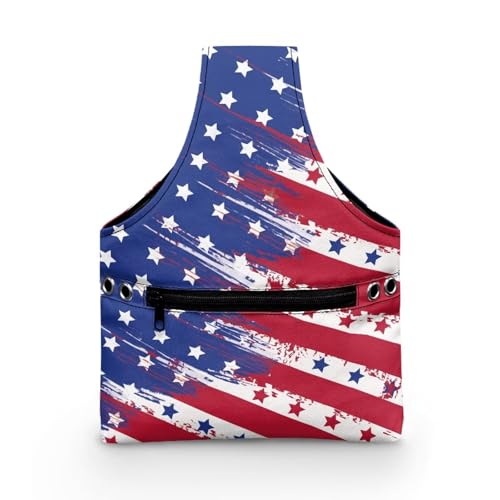 Image of ZUXONGSY Distressed American Flag Yarn Bags for Knitting America250 Yarn Storage Organizer for Crochet Portable Knitting Project Bag