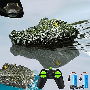 Remote Control Boat, 2.4G High-Speed Simulation Crocodile Head Water Toys for Pools and Lakes - Floating Crocodile Head, High Simulation Alligator Head RC Boats Prank Toys for Adults and Kids