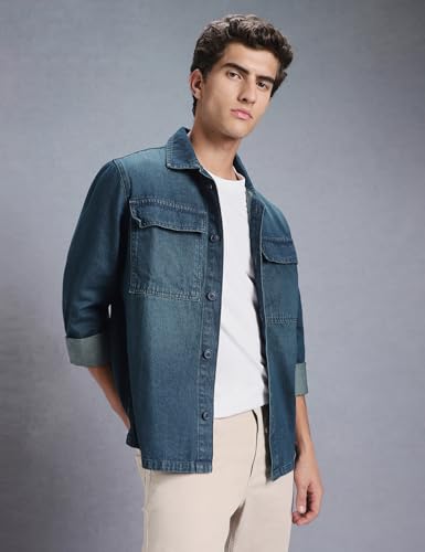 Image of INKD Men's Full Sleeve Shacket - 100% Cotton | Regular Fit | Shirts for Men | Shirt for Men