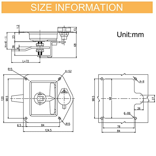 Fsbcgt 4Pcs Tool Box Recessed T Handle Latch, Heavy Duty Stainless Steel Tool Box Locks For Trailer Box Rv Camper Truck Bed Toolboxes W/Key(The Lock With The Waterproof Cover) #TOP5