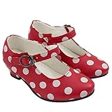  Zapatos Sevillana Rojos con Lunares Blancos Talla 35