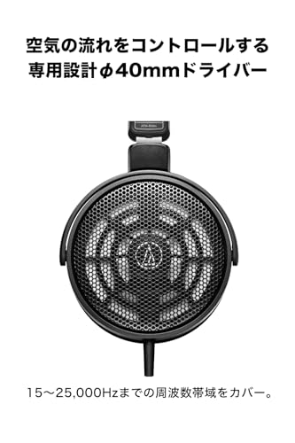 undefined オーディオテクニカ ATH-R30x 開放型 モニターヘッドホン 有線 軽量【DTM 音楽鑑賞 楽器練習 電子ピアノ 6.3mmヘッドホン端子変換プラグ付き オープンバック スタジオモニター ヘッドホン】 の商品画像 2