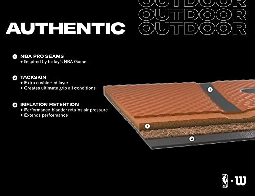 Foto von Wilson Unisex-Adult NBA Authentic Series Outdoor Basketball, Brown, 7