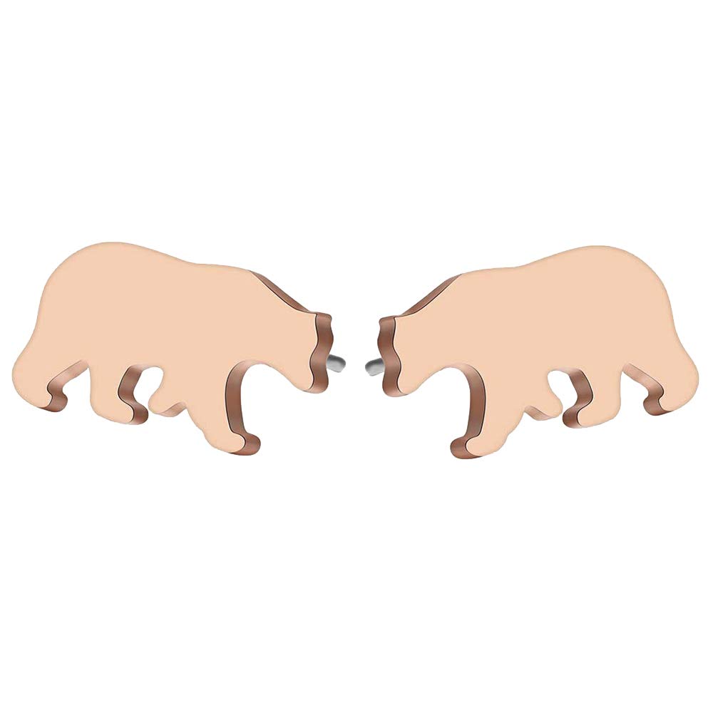 Jeni-Sely Tiny Cute Polar Bear Stud Earrings for Women Animal Charm Earrings
