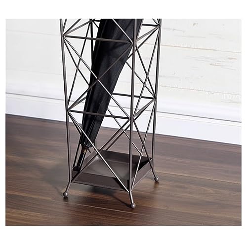 Porte-parapluie métallique pour sol sec et rangement de bâtons - 7