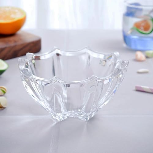 Image of WRINGO Glass Bowl for Kitchen Prep, Dessert, Dips, and Candy Dishes, Cake, Snack Bowl Set of 6 Or Nut Bowl, and Microwave Safe Clear Glass Bowls for Mixing, Storing Size 4.5 Inch