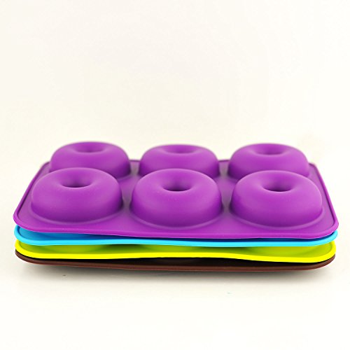 Selecto Bake Silicone Donut Moulds, 4 Pack Silicon Doughnut Mould, Large Non-Stick 6 Cavity Molds Doughnut Tray Donut Pan - Image 3