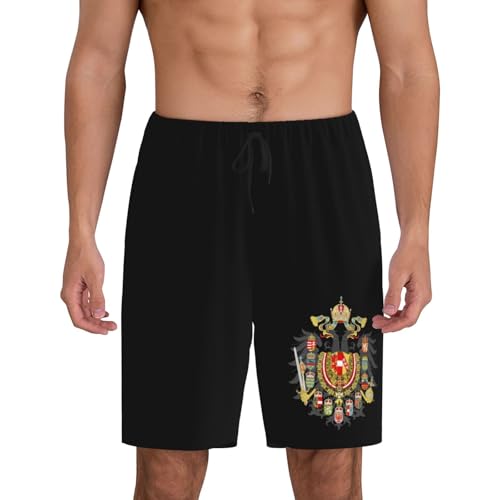 Hungary Coat of Arms Austria Pajama Shorts for Men, Men's Pajama Bottoms, Sleepwear for Summer