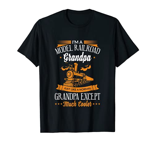 Funny Model Railroad Train Cool Grandpa Grandparent Gift T-Shirt