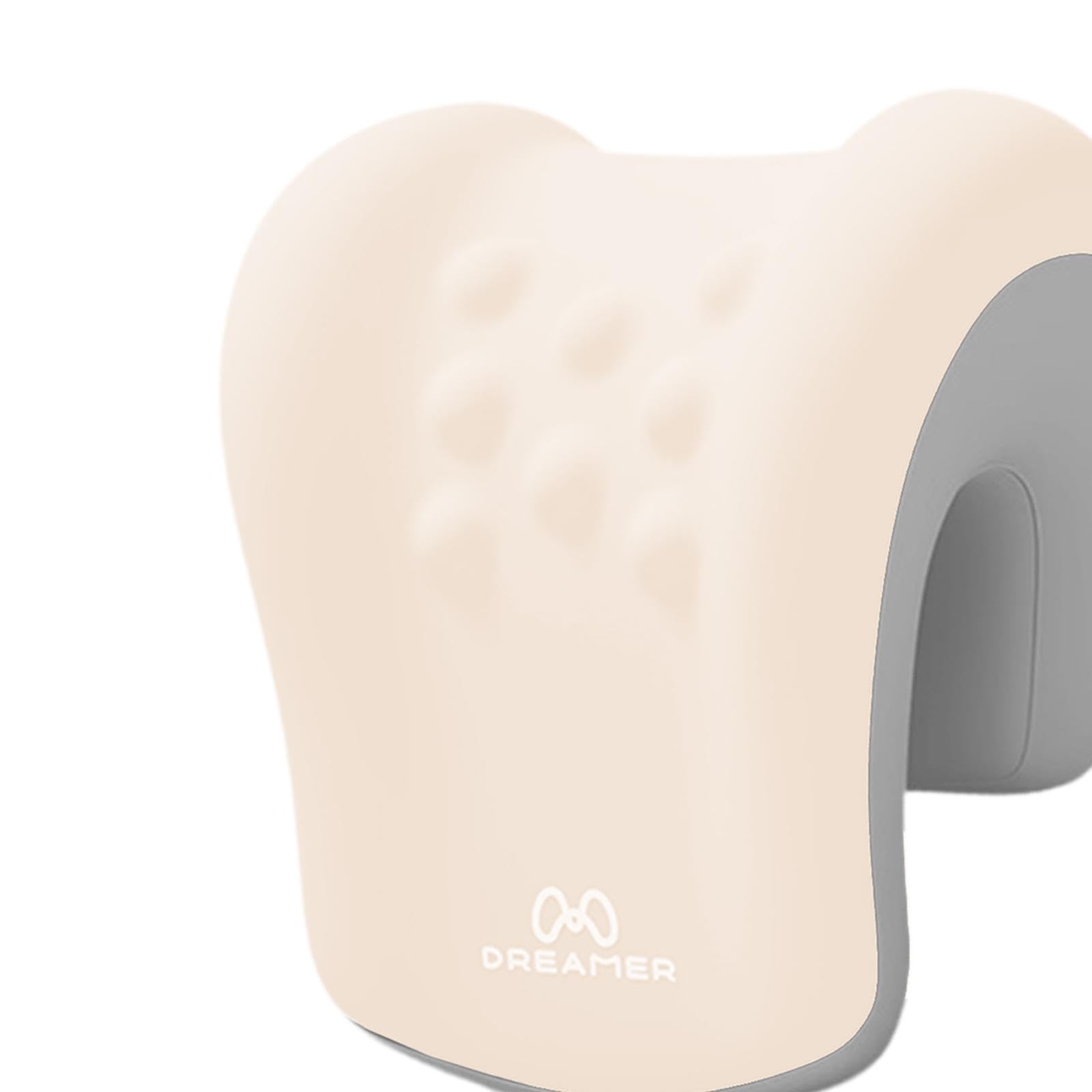 Poggiatesta per Sedia Da Ufficio, Cuscino Poggiatesta in Memory Foam, Fodera Rimovibile, Comodo Cuscino per Sonnellini Durante Aereo, Grigio Beige
