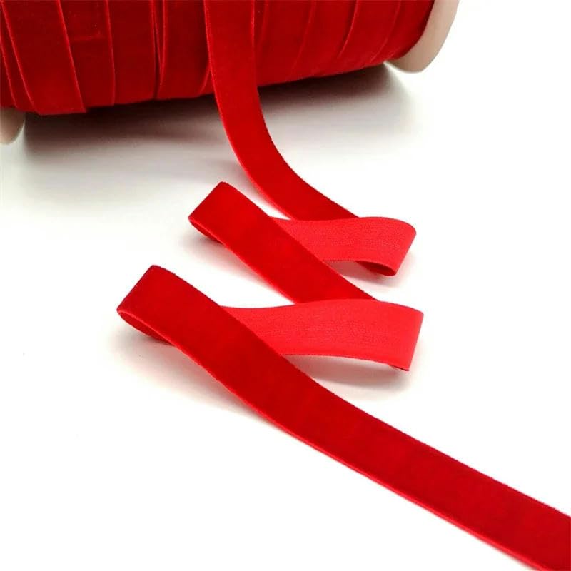 Samtband-Set, 4,5 m, 6–50 mm, Samtband, schwarz, weiß, rot, Hochzeits- und Party-Dekoration, handgefertigt, for Verpacken von Haarschleifen, DIY (rot, 25 mm breit)(White,50mm wide)