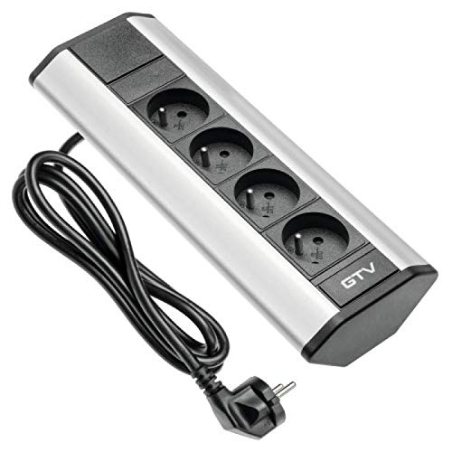 Gniazdo narożne 3 gniazda + 2 kabel USB 1,5M 16A.230V 2P+T srebrny