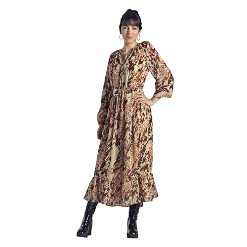 AMICHI - Vestido Mujer Invierno - Ropa Mujer otoño 2023 - Vestido Largo Mujer - Moda Mujer otoño 2023 - Vestidos Fiesta Mujer Elegantes Bodas - Vestido invitada de Boda - Anudado a la Cintura