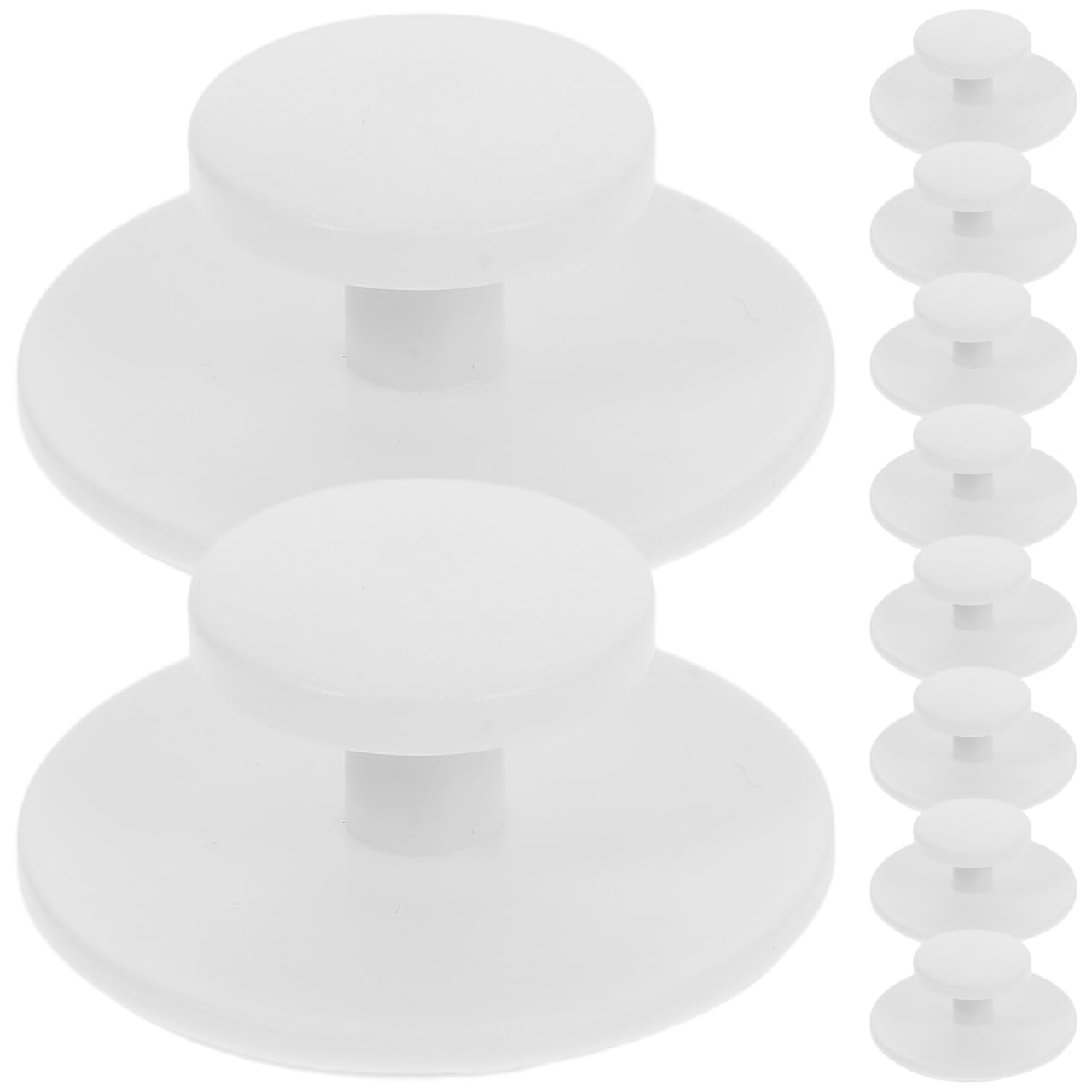 OATIPHO Self Adhesive Cabinet Door Handles Round Drawer Knobs for Kitchen Wardrobe Window and Safety Doors No-Drill Mini Pull Helper 10 Pack