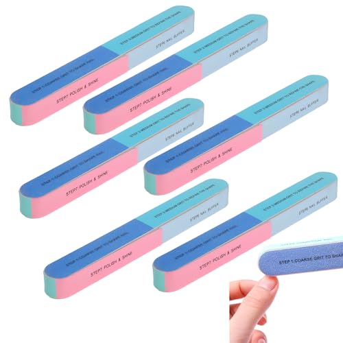 6 Stück Farbig Polierfeile Fingernägel Multidimensional Nail Buffer Multifunktional Nagel Polierfeile Nagelfeilen Naturnägel Buffer Für Nägel Nail File Für Nagelsalons Nagelpflegeun