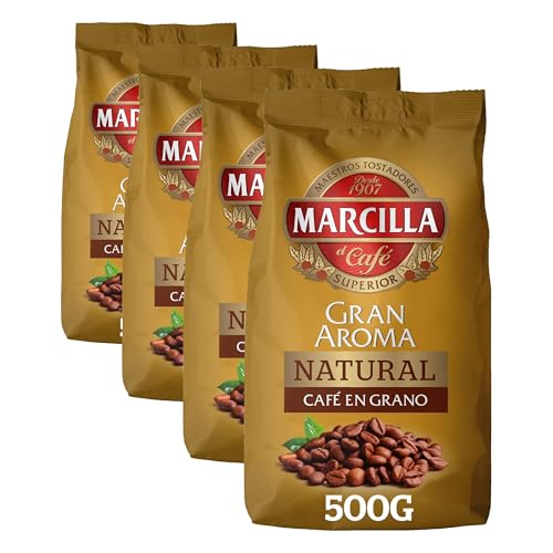 Marcilla Café Grano Gran Aroma | Natural | 500g (Paquete de 4)