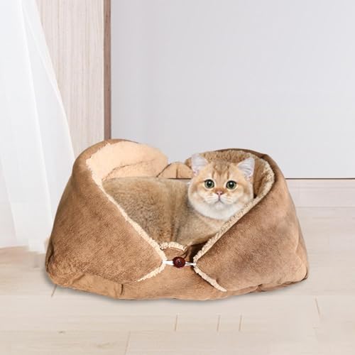 Lit pour chat d'intérieur respirant et doux avec couverture intégrée - 3