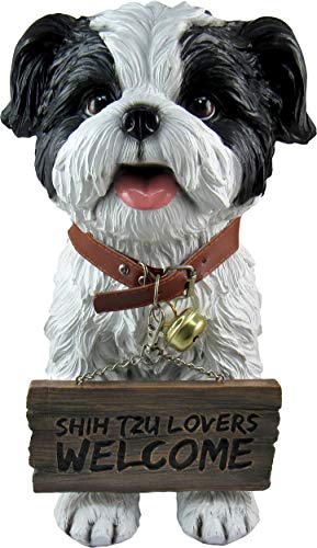 Estatua decorativa perro Shih Tzu para exterior y jardín miniatura 1