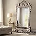 Howard Elliott Collection Marquette Antique Oversized Full Length Mirror, Ornate Full Body Standing Floor Mirror, Large Leaning Wall Mirror for Bedroom & Living Room, Silver Leaf, 49 x 84 x 3 Inch