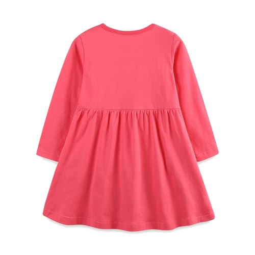 Girls Long Sleeve Dress Christmas Cartoon Round Neck Party Casual Shirt Dress2