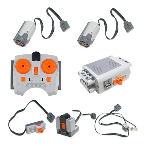 7pcs Power Function Motor Set for Lego Technic - Science and Technology Power Function Kit with Motor Remote Receiver Switch Extension Wires