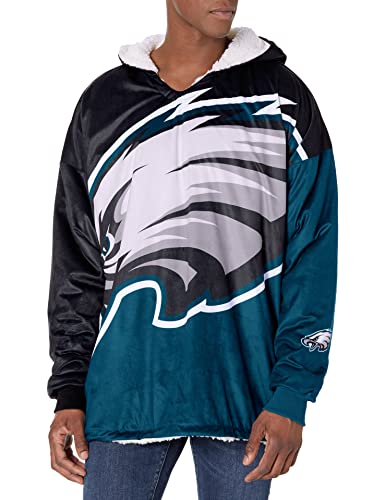 Photo 1 of FOCO NFL Team Logo Reversible Oversized Sherpa Hoodie Sweatshirt Hoodeez Philadelphia Eagles One Size Colorblock