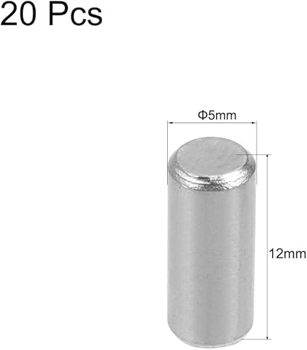 Miniatura 2 de uxcell 20 clavijas de acero inoxidable 304 de 0.197 in x 0.472 in para litera de madera, pasadores de estante, estantes de soporte, color plateado