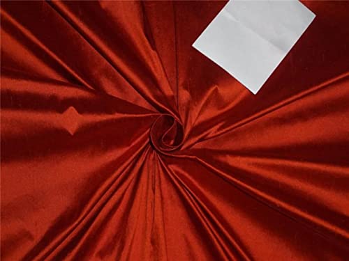 Tissu Dupion 100% pure soie rouge brique de 137 cm de large pour couture et loisirs créatifs