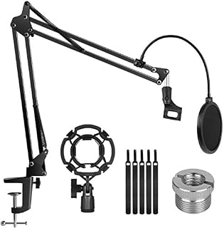 InnoGear Microphone Stand Adjustable Suspension Boom Scissor Arm Stand with 3/8"to 5/8" Screw