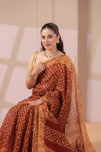 Image of TAMAIRA FASHION Mulmul Pure Cotton Saree For Woman Batik Printed |Office Wear Daily Wear Sarees For Women Without Blouse Piece(Available in 10 Colours)