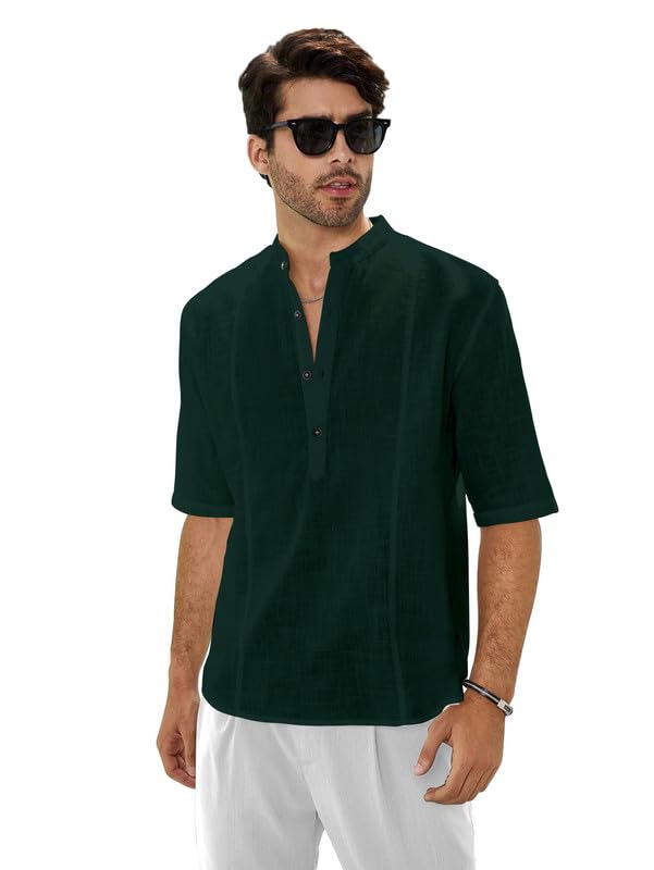 Be Active Men's Cotton Regular Shirt (Cpl0149_Green