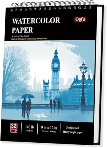 Blocco da disegno formato A4 con copertina rigida, rilegatura a spirale, con carta da disegno spessa 200 g/m², per artisti, illustrazioni e supporti misti, 50 fogli/100 pagine