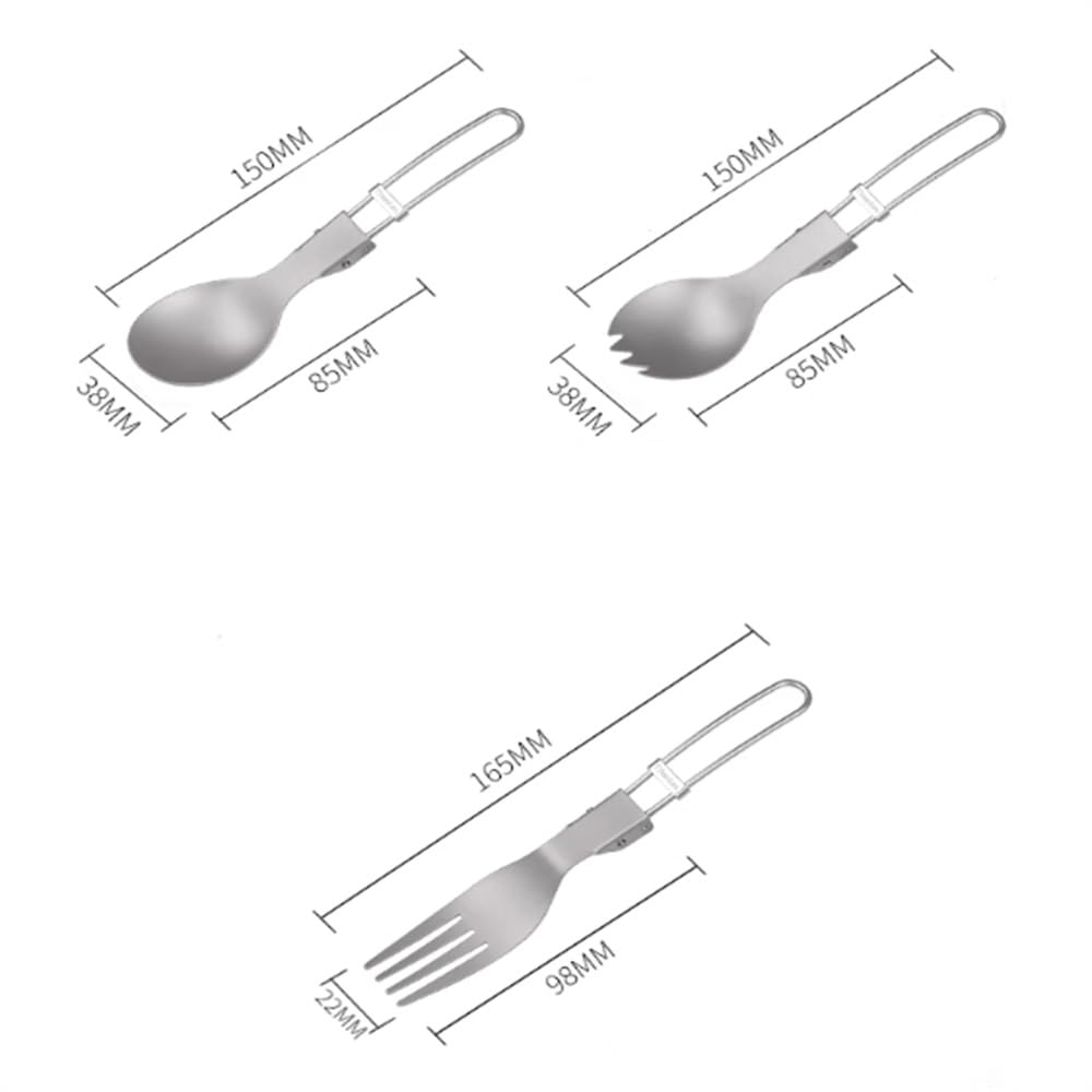 Outdoor-Löffel-Gabel Praktisches Klapplöffel-Set for den Außenbereich, Reiselöffel, Gabel, Picknick, Campingzubehör