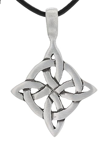 Celtic Good Luck Knot Pewter Pendant Necklace 18"4