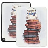 YHB Case for All-New Kindle Fire HD 8 Tablet (12th/10th Generation 2020/2022 Release) & Fire HD 8 Plus ,PU Leather Folding Case Multi-Angle Stand Shockproof TPU Cover, Magical Cute Owl