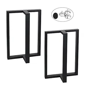 MBQQ Furniture Legs 28?Height 17.5?Wide Rustic Decory T Shape Table Legs,Heavy Duty Metal Desk Legs,Dining Table Legs,Industrial Modern, DIY Iron Bench Legs
