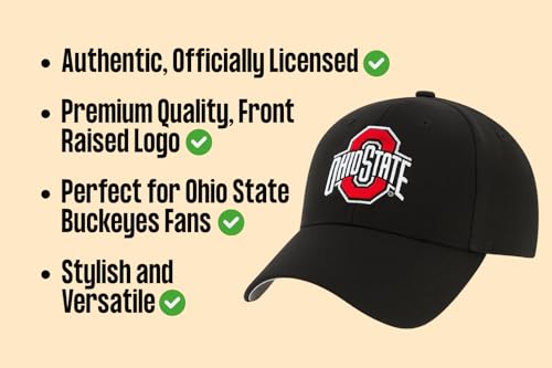 Gorra ajustable Ohio State Black MVP con logo bordado miniatura 5
