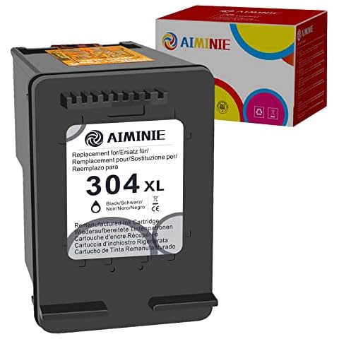AIMINIE Remanufactured Ink Cartridges for HP 304XL Ink Cartridge, 304 Black Ink with HP Envy 5032 5020 5000 5055 5010 5030 DeskJet 2600 2632 3700 2630 3760 2620 3762 2622 3750 3720 Printer (1 Pack) Cover