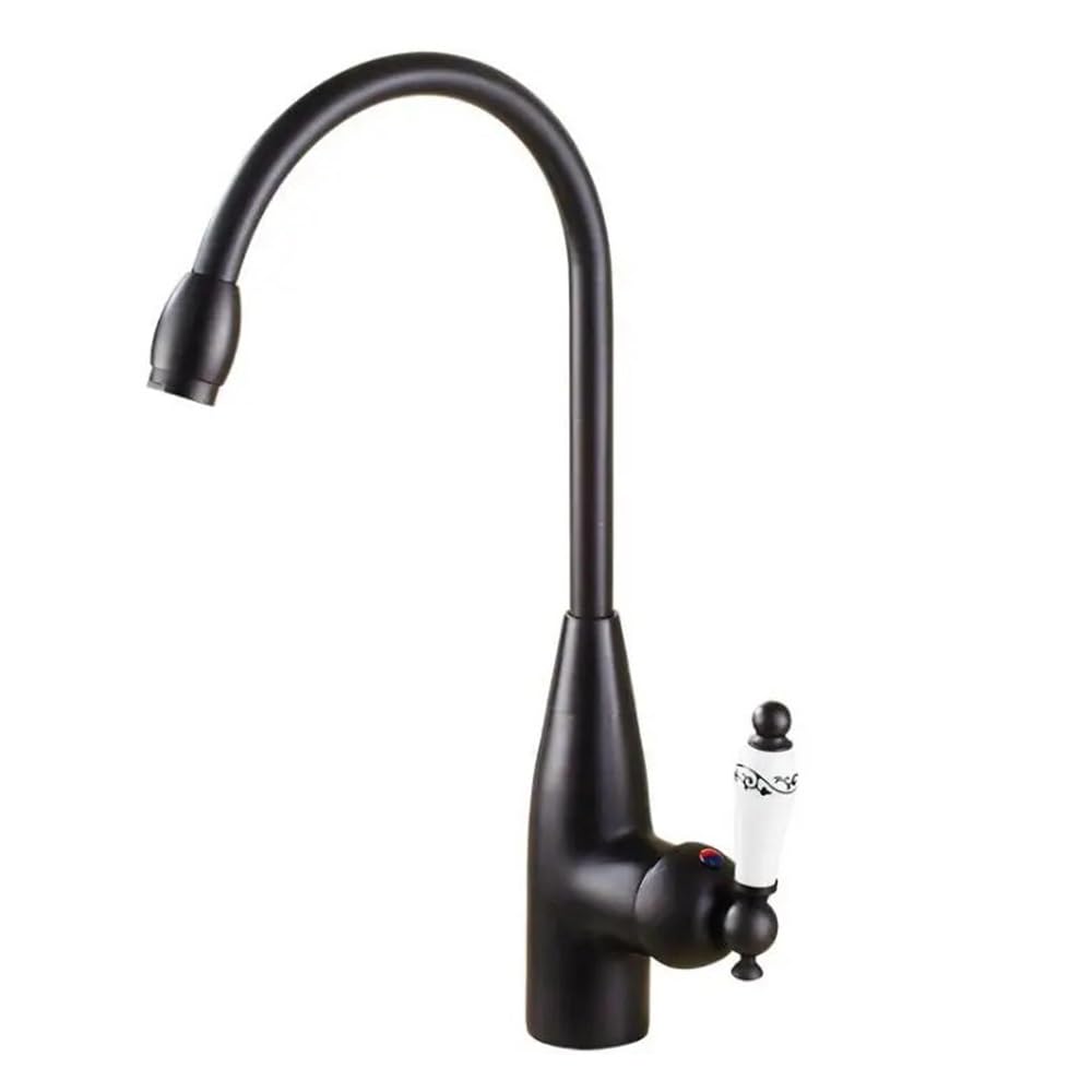 Blyqxs Black Kitchen Faucet Brass/ Kitchen Mixer Tap With Ceramic Crane Hot And Cold Kitchen Water Mixer Brass Sink Crane Xt-56(Black)