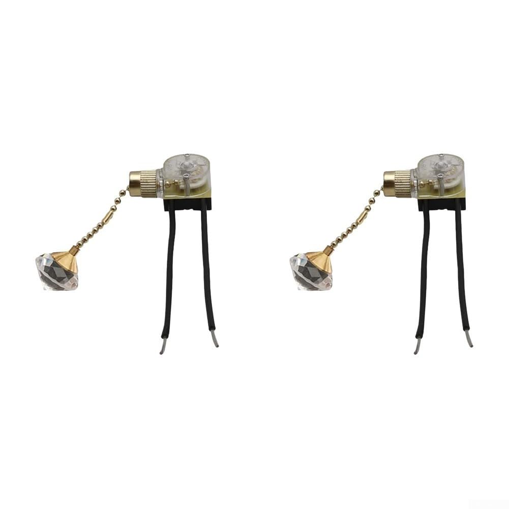 Interruptor de para cadena Vintage 2 para uds para cristal para Lámpara(gold 150cm)