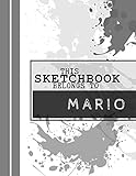 mario paint rom hack  MARIO:  Sketch Pad  Grey paint splatter design  personalized drawing book for children 