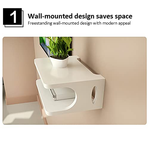 Étagère murale pour TV meuble flottant bois pour box et routeur