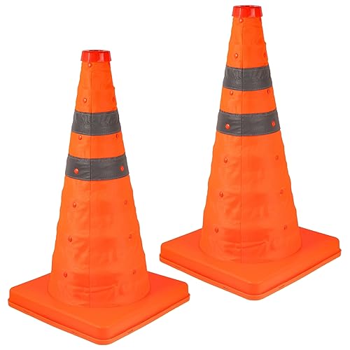 ULTECHNOVO 2pcs Road Cone Orange Cones for Parking Road Safety Cone Parking Cone Multi-Purpose Safety Cones Traffic Cone Sign Reflective Safety Cones Reflective Traffic Cone Traffic Cones Pp