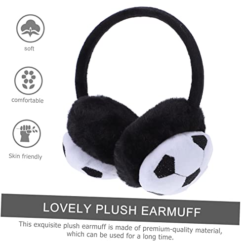CLISPEED 1pcs Plush Winter Earmuffs for Boys and Girls Warm Ear Covers Cute Soccer Design Lightweight and Breathable Ear Warmers for Outdoor Activities Cold Weather3