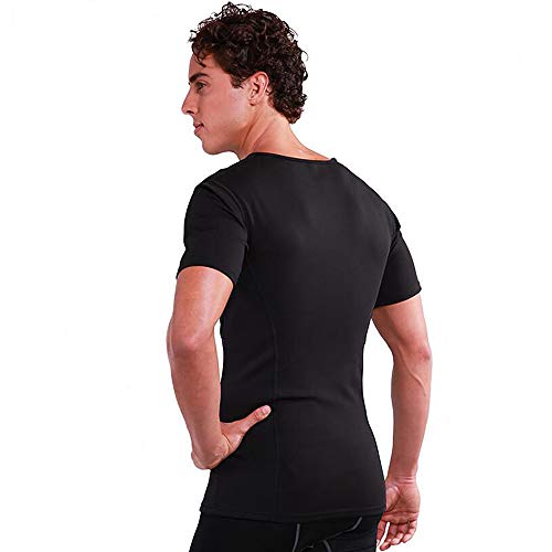 Nishore Homens treino sauna terno neoprene camisa de suor de manga curta camisa shaper do corpo trei