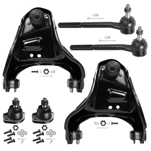 Image of Detroit Axle - 4WD Front End Kit for 1999-2005 Chevrolet Blazer 1999-2004 S10 GMC Jimmy Sonoma 1999-2001 Bravada 2 Upper Control Arms with Ball Joint 2 Lower Ball Joints 2 Outer Tie Rods Replacement