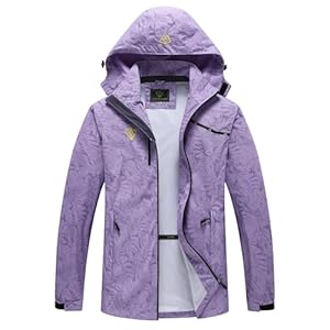 GIISAM Women’s Waterproof Rain Jacket,Lightweight Windproof Full Zip Women’s Packable Fall Raincoat Windbreaker with Hood