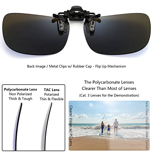 CAXMAN ClipOn Sunglasses for Prescription Glasses