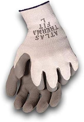 Atlas Therma Fit Winter Latex Work Gloves Men 88 - (3 pack) Gray Latex Palm, work gloves with grip Garden Gloves Guantes